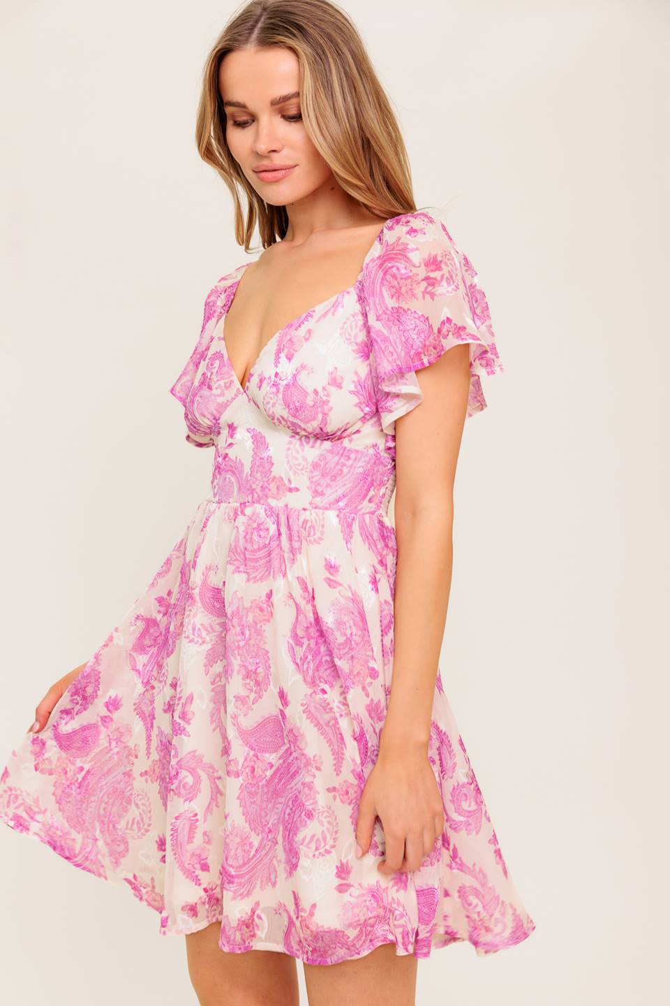 OCEAN WHISPER SKY BLUE WOVEN MINI DRESS - Blissfully Lavender BoutiqueFlying Tomato