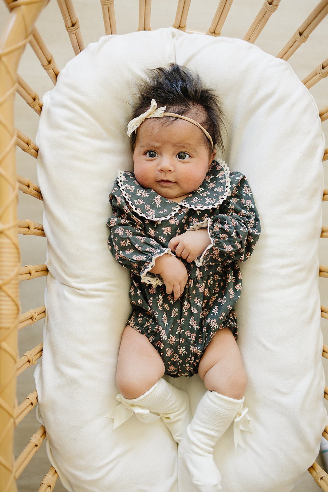 Olive Bloom Bubble Romper - Blissfully Lavender BoutiqueMebie Baby