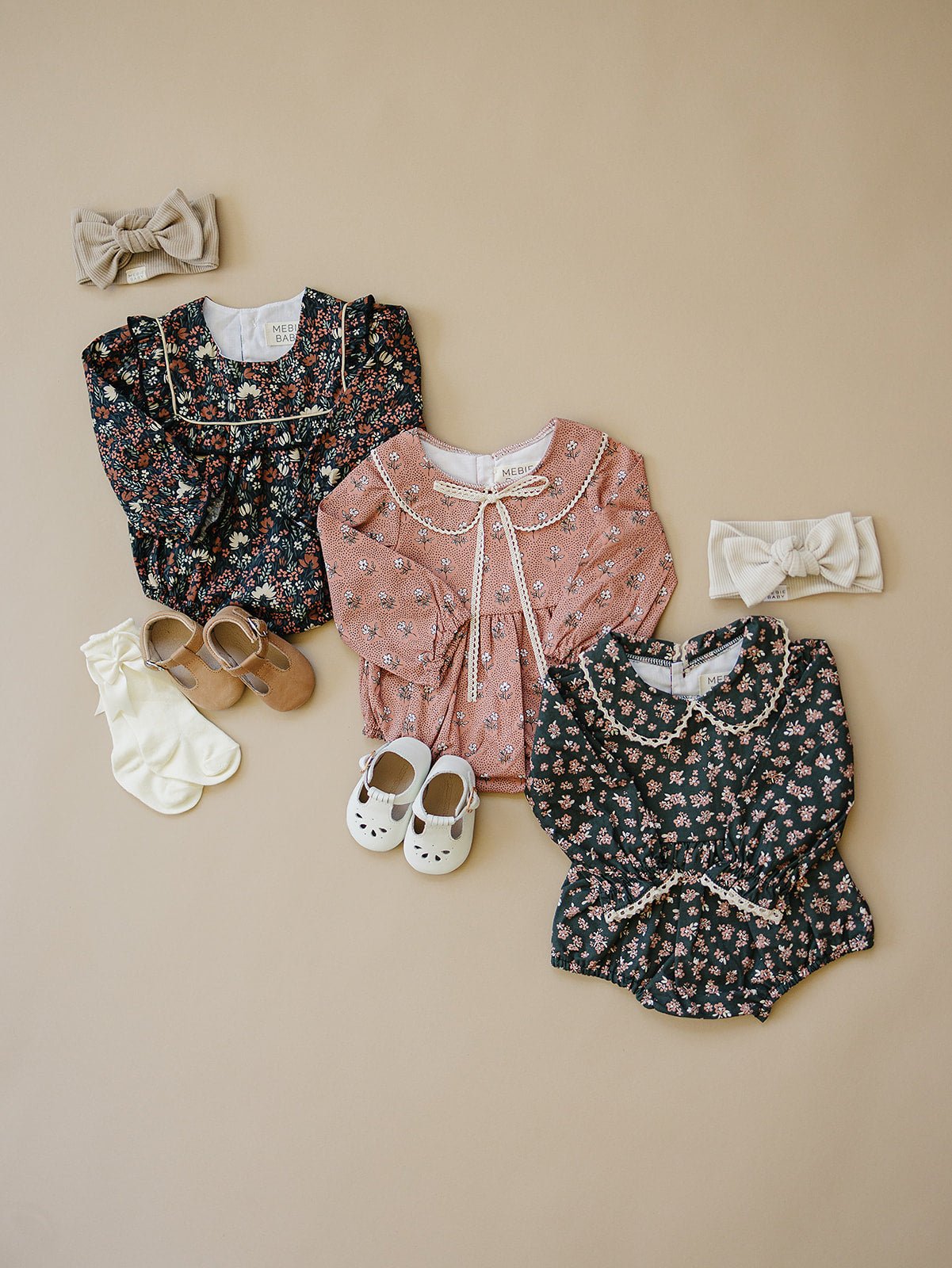 Olive Bloom Bubble Romper - Blissfully Lavender BoutiqueMebie Baby