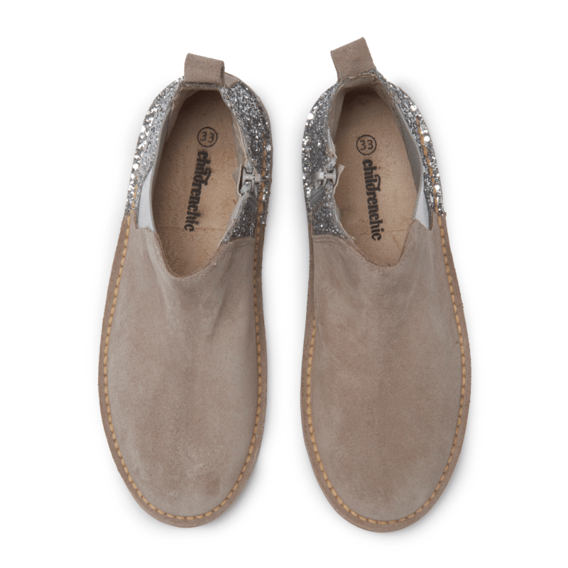 Olivia Taupe Zip - Up Shoes - Blissfully Lavender Boutiquechildrenchic