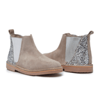Olivia Taupe Zip - Up Shoes - Blissfully Lavender Boutiquechildrenchic