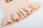 Orange Seersucker Halloween Boo Ruffle Dress