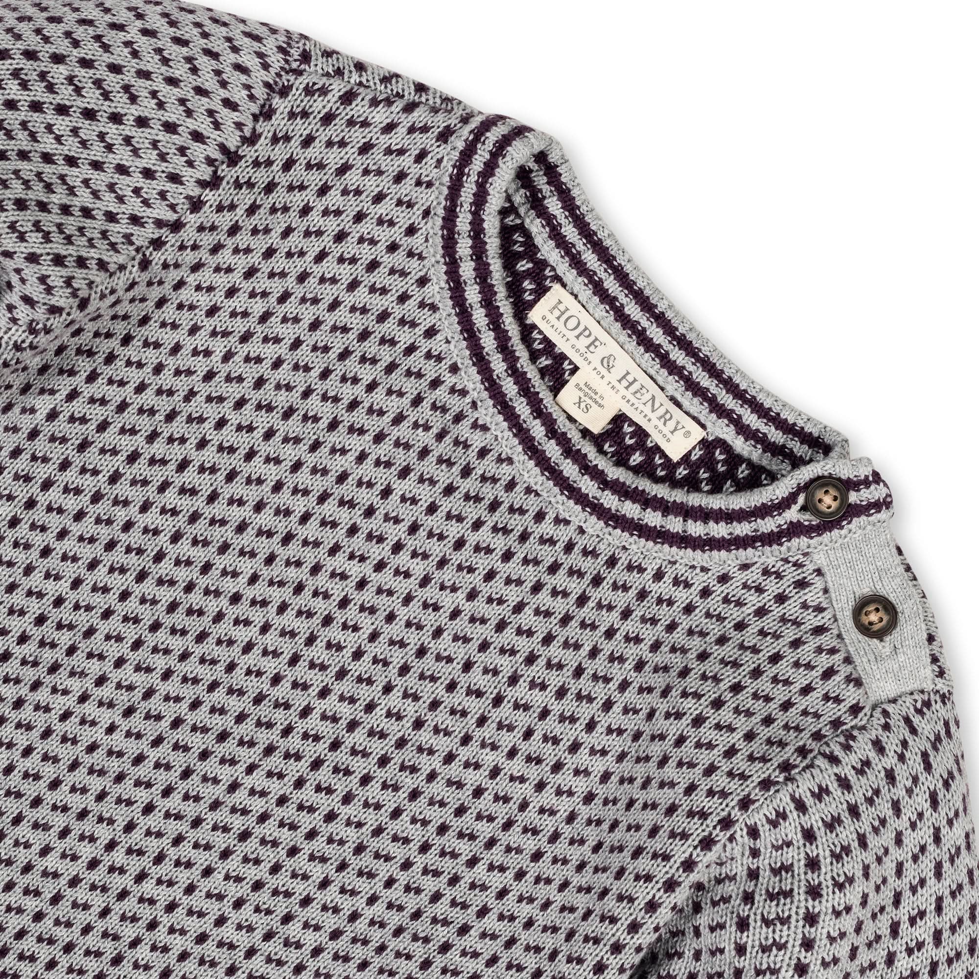 Organic Intarsia Crew Neck Sweater - Blissfully Lavender BoutiqueHope & Henry