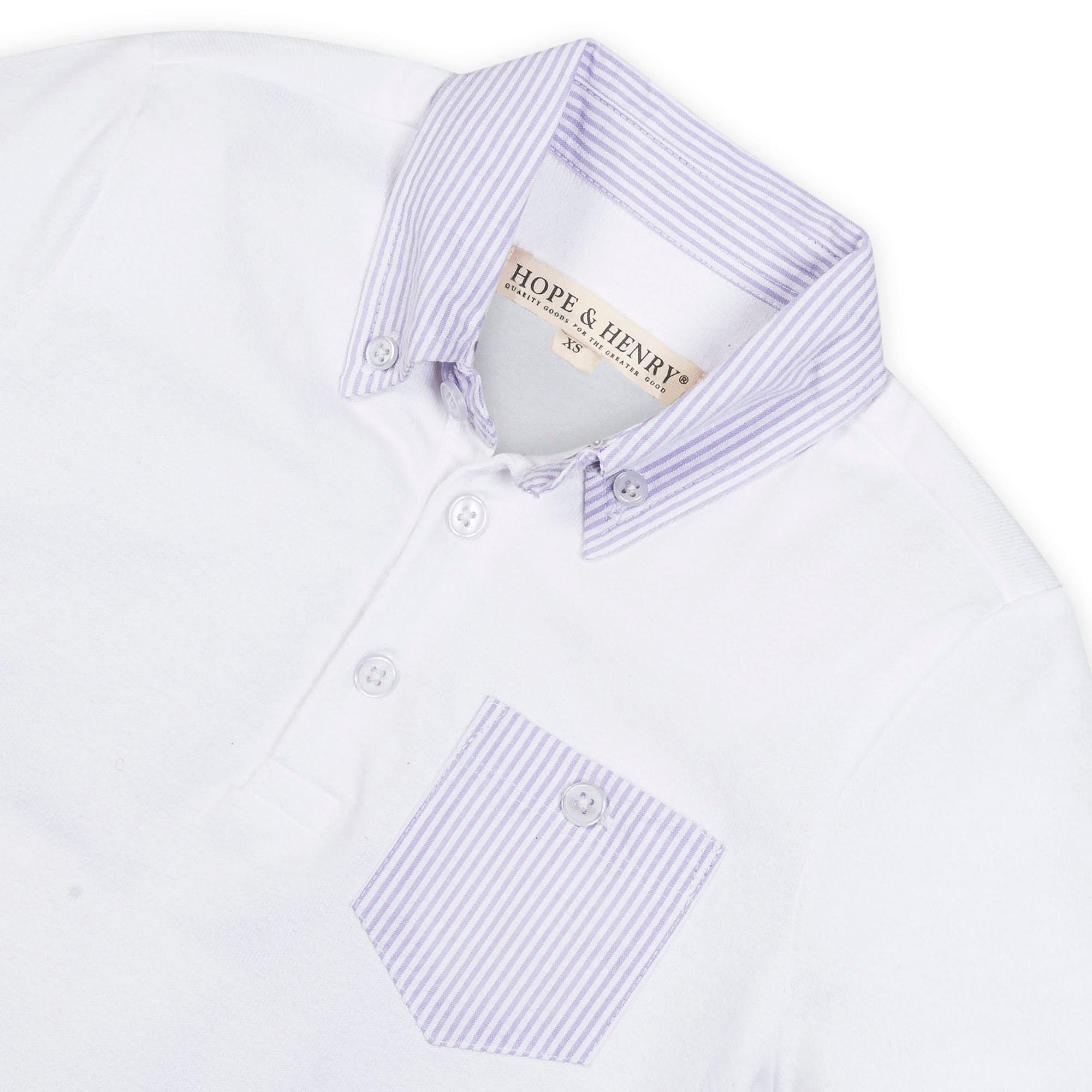 Organic Jersey Polo with Seersucker Trim - Blissfully Lavender BoutiqueHope & Henry