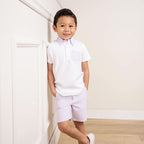 Organic Jersey Polo with Seersucker Trim - Blissfully Lavender BoutiqueHope & Henry