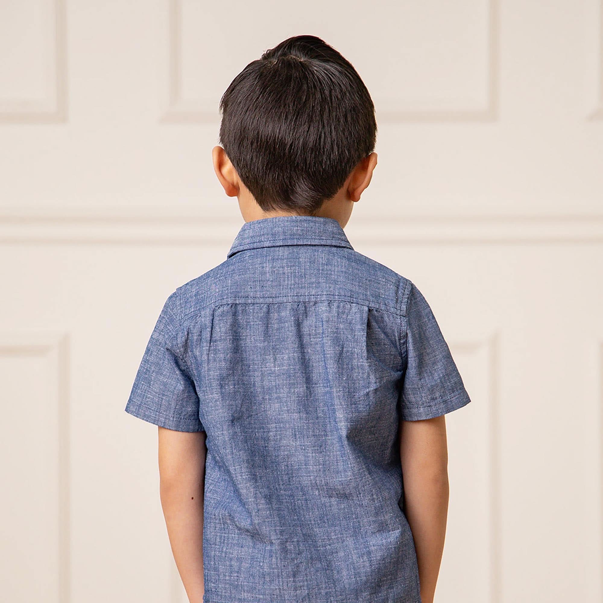 Organic Short Sleeve Chambray Shirt - Blissfully Lavender BoutiqueHope & Henry