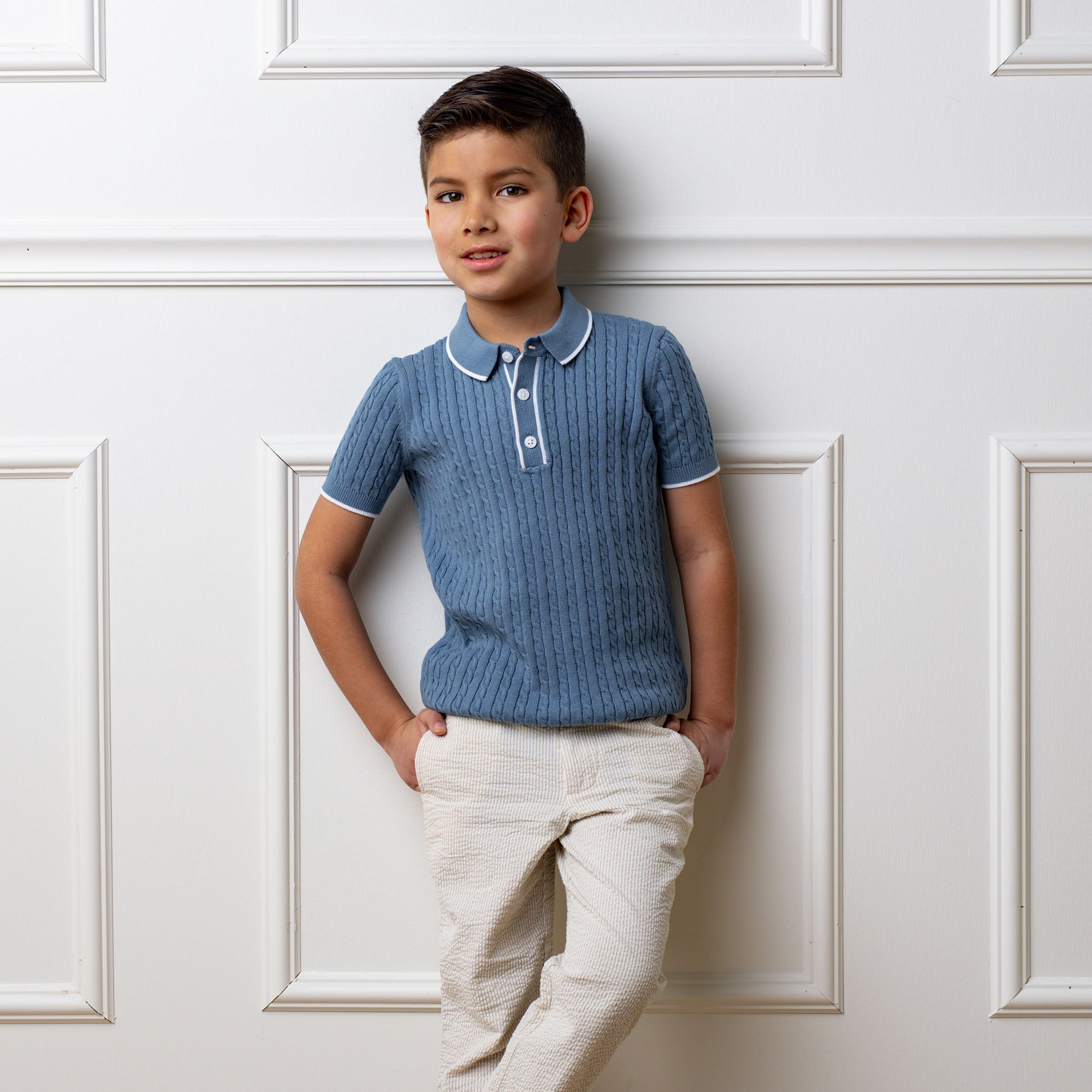 Organic Short Sleeve Sweater Polo - Blissfully Lavender BoutiqueHope & Henry