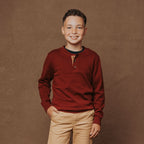 Organic Sweater Henley with Elbow Patches - Blissfully Lavender BoutiqueHope & Henry