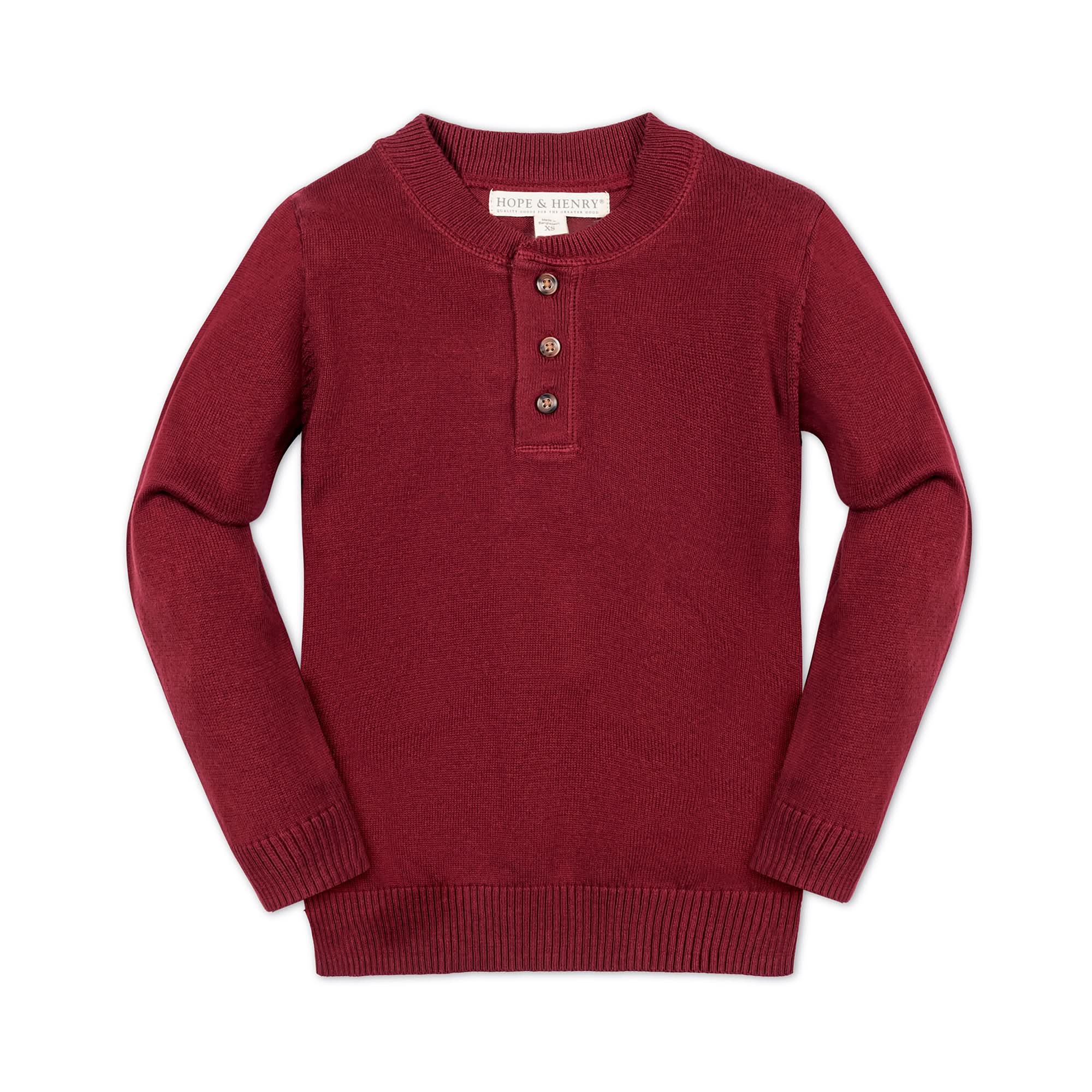 Organic Sweater Henley with Elbow Patches - Blissfully Lavender BoutiqueHope & Henry