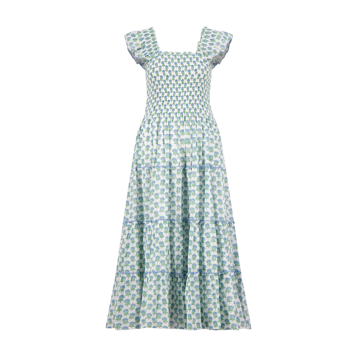 Paloma Women's Maxi Dress Aqua Floral Block Print