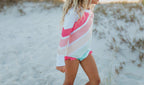 Pastel Rainbow Stripe Zip Rash Guard Swimsuit - Blissfully Lavender BoutiqueOopsie Daisy