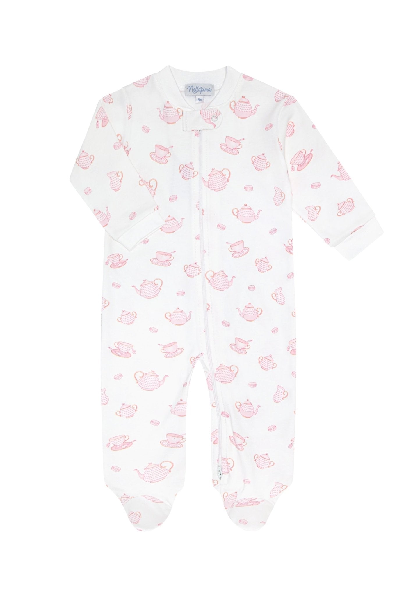 Petite Tea Time Zipper Footie - Blissfully Lavender BoutiqueNella Pima