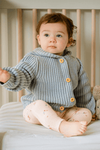Pima Cotton Knit Waffle Hoody in Pearl Blue - Blissfully Lavender BoutiqueDear Hayden
