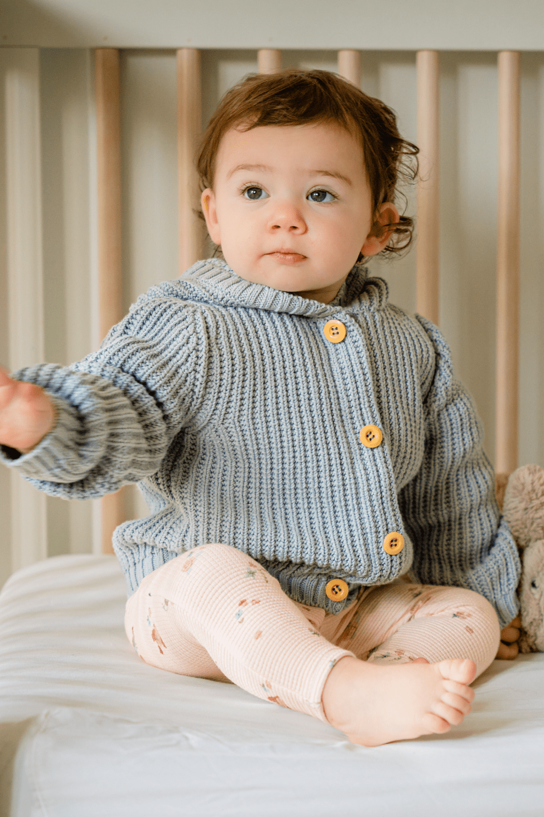 Pima Cotton Knit Waffle Hoody in Pearl Blue - Blissfully Lavender BoutiqueDear Hayden