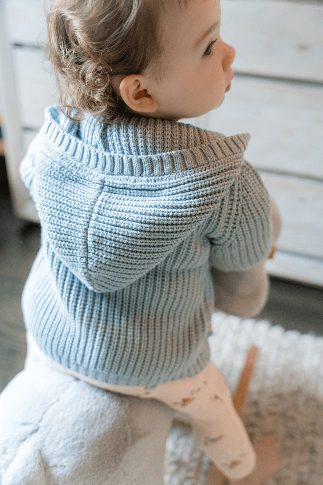Pima Cotton Knit Waffle Hoody in Pearl Blue - Blissfully Lavender BoutiqueDear Hayden
