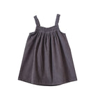 Toddler Pinafore Corduroy Dress with Embroidery | Gray & White