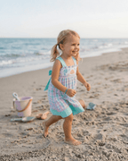 Pink and Aqua Seashell Smocked Sundress