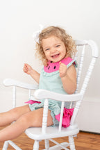 Pink and Green Top and Ruffle Bloomer Set