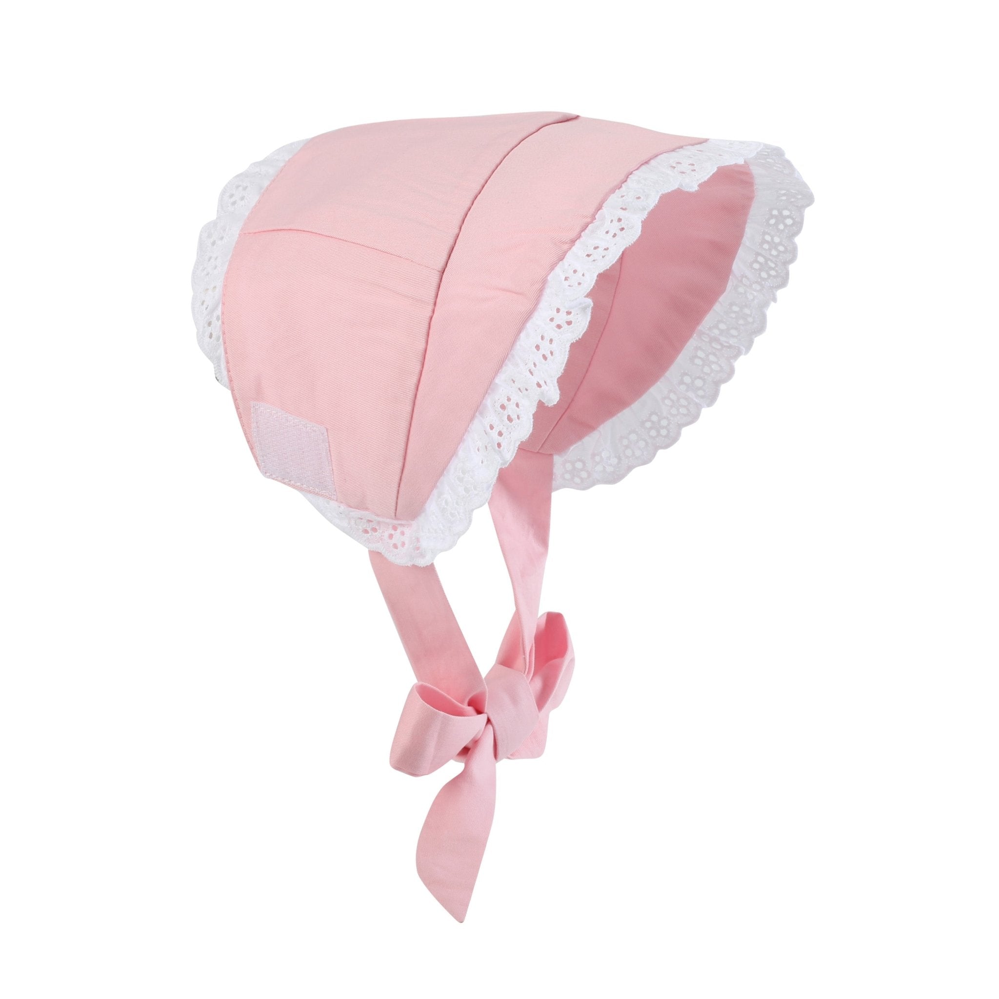Baby Girl Pink and Lace Summer Bonnet