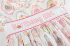 Pink & White Birthday Girl Smocked Dress