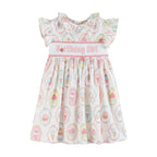 Pink & White Birthday Girl Smocked Dress