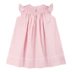 Pink & White Bows Smocked Bishop Dress