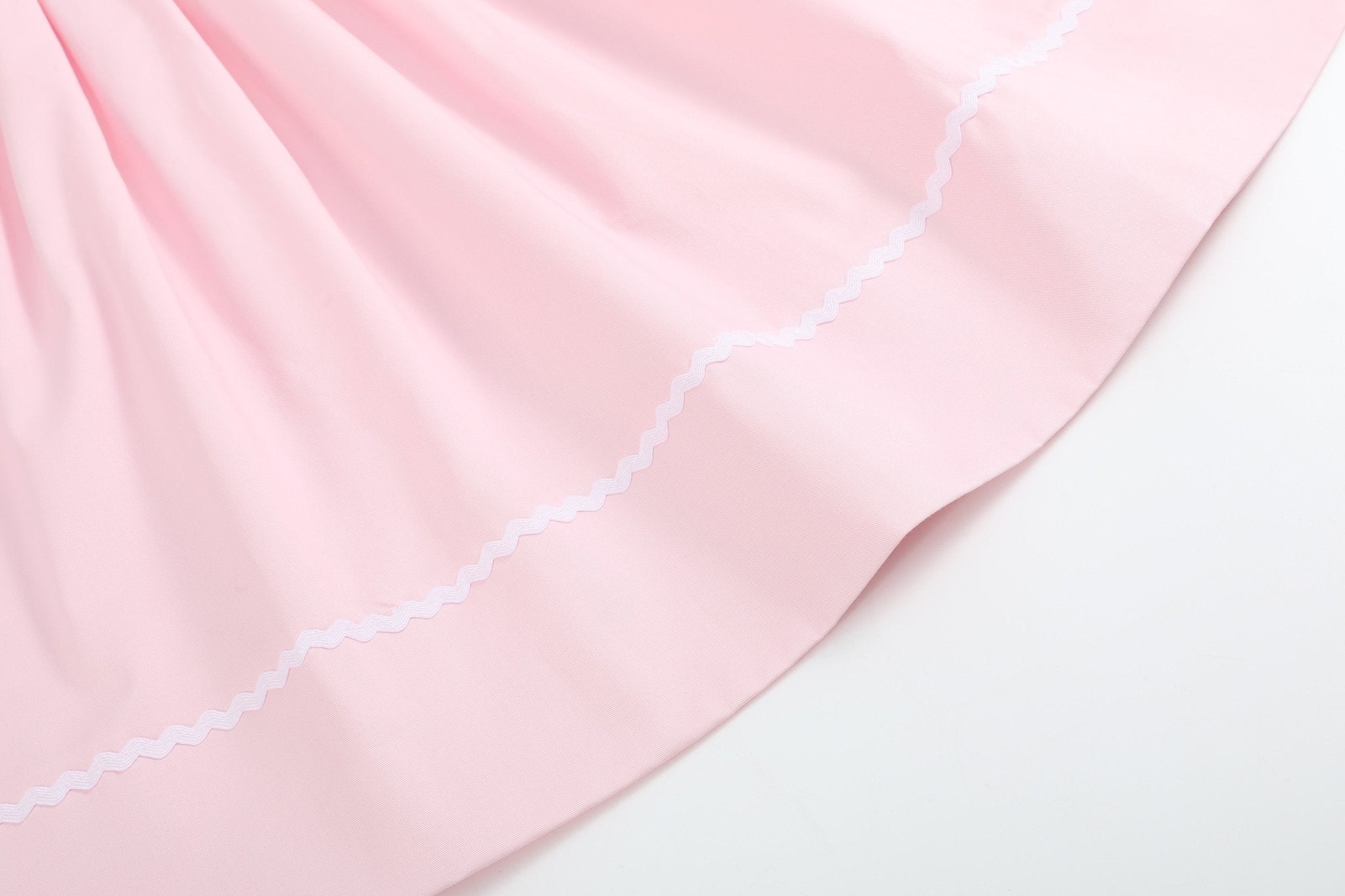 Pink & White Bows Smocked Bishop Dress