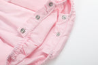 Pink & White Bows Smocked Ruffle Romper
