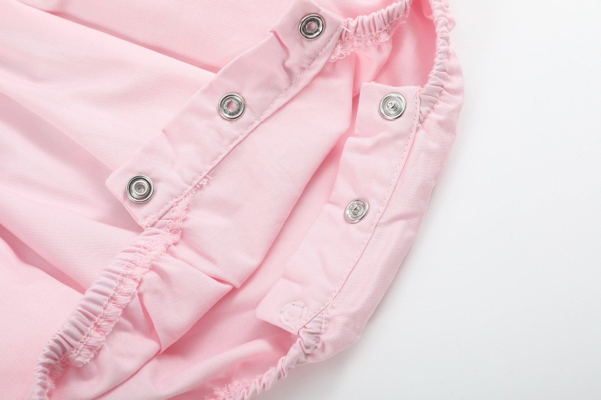 Pink & White Bows Smocked Ruffle Romper