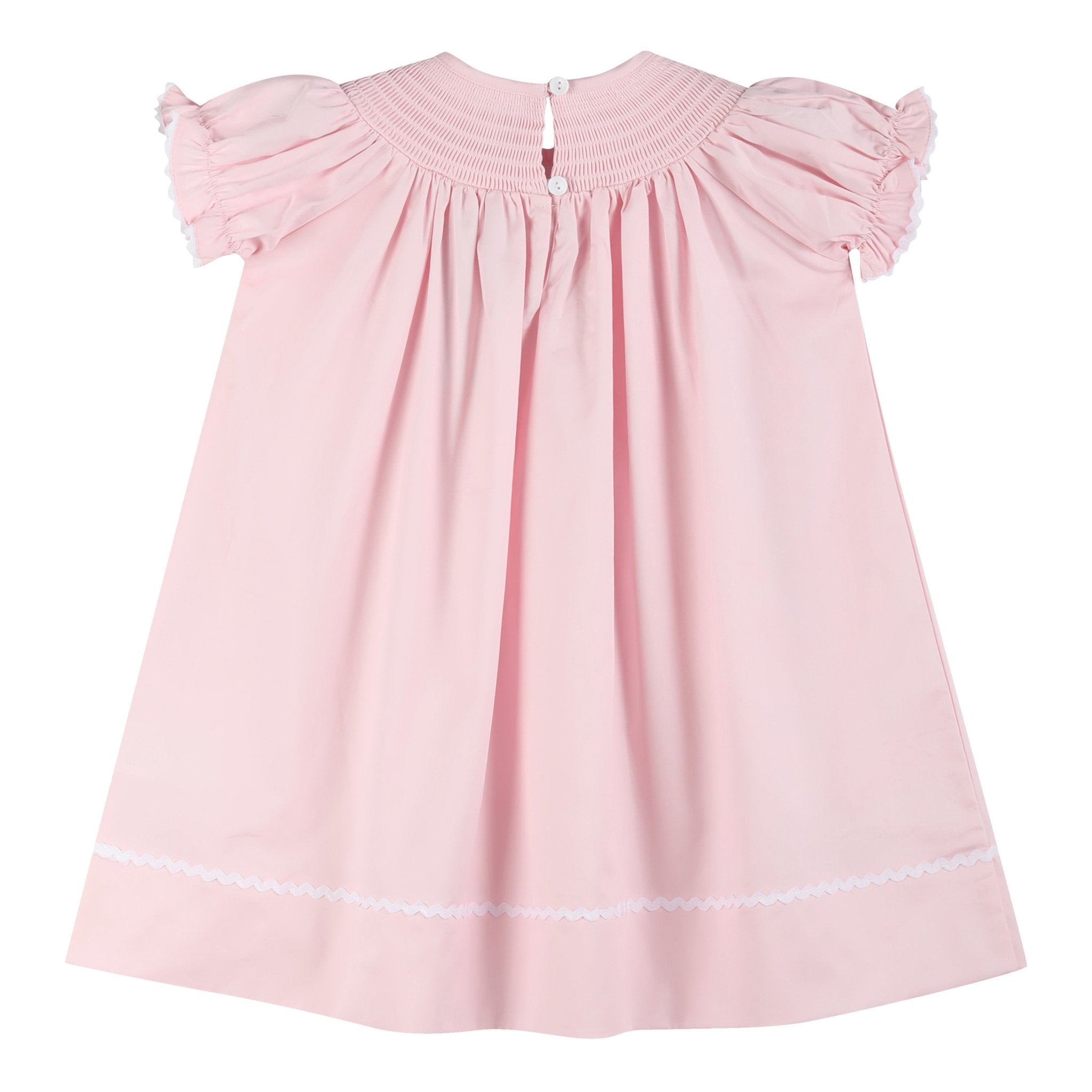 Pink & White Smocked Bishop Dress
