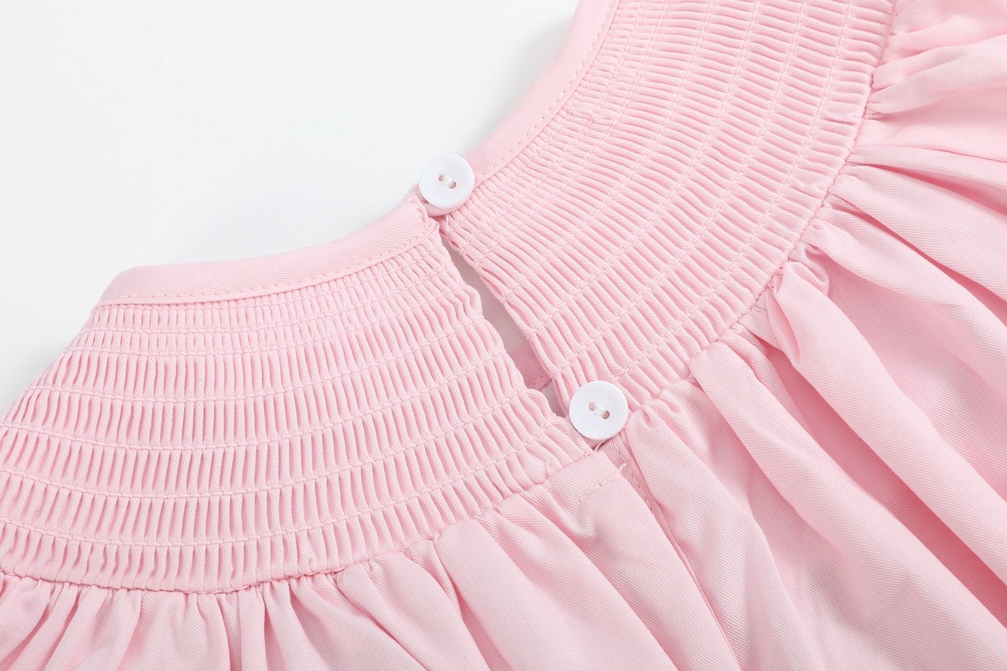 Pink & White Smocked Bishop Dress