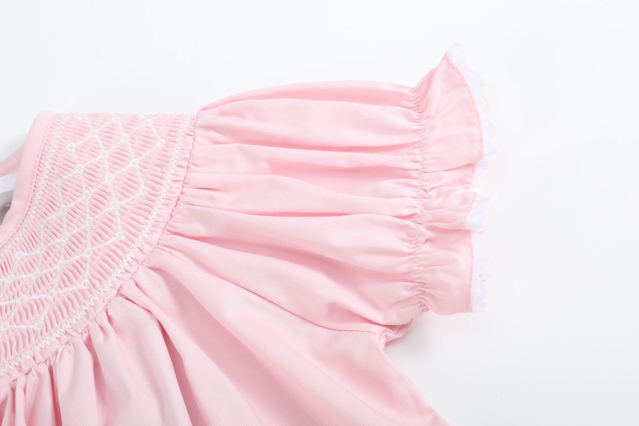 Pink & White Smocked Bishop Dress