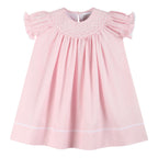 Pink & White Smocked Bishop Dress