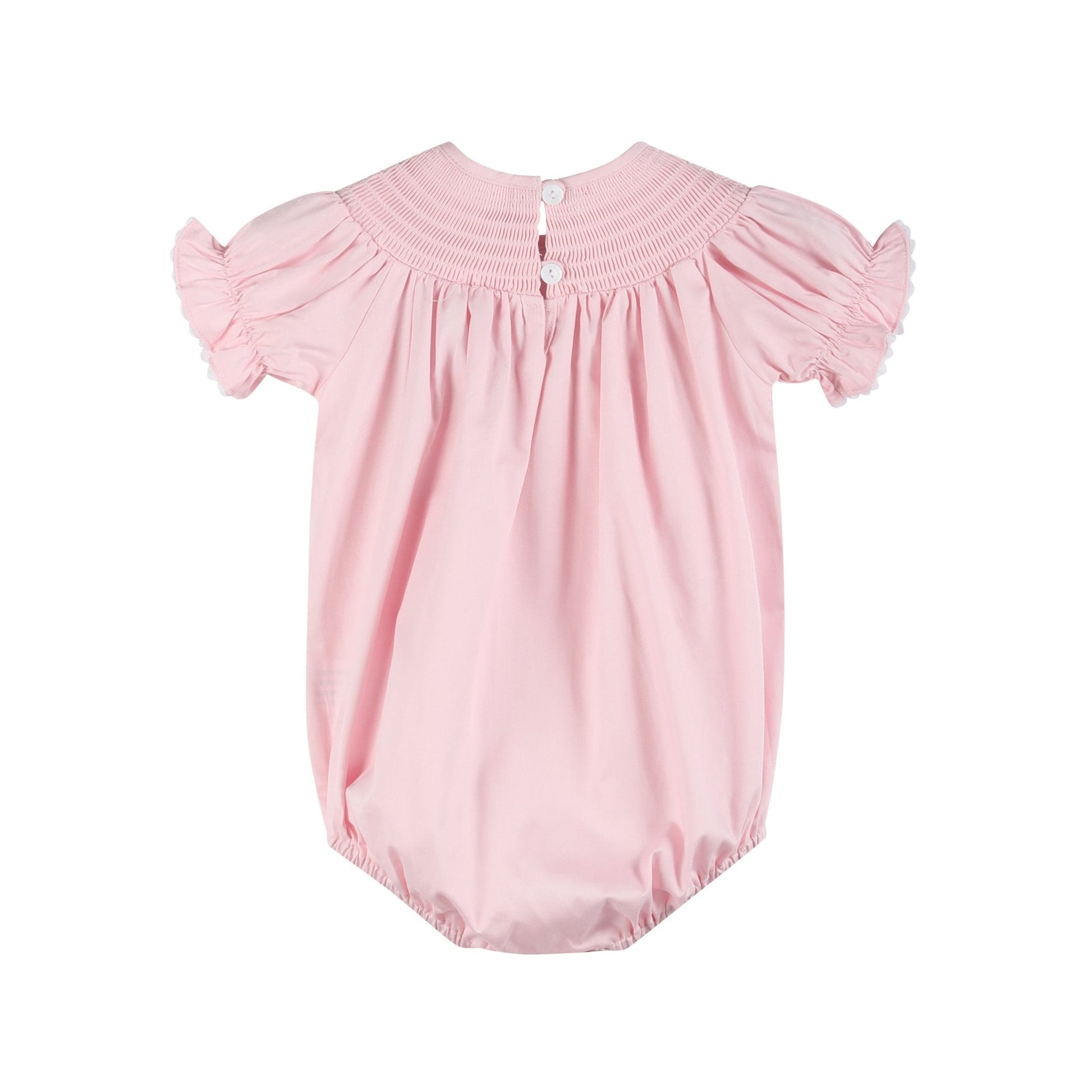 Pink & White Smocked Bubble Romper