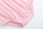 Pink & White Smocked Bubble Romper