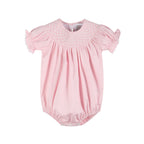 Pink & White Smocked Bubble Romper