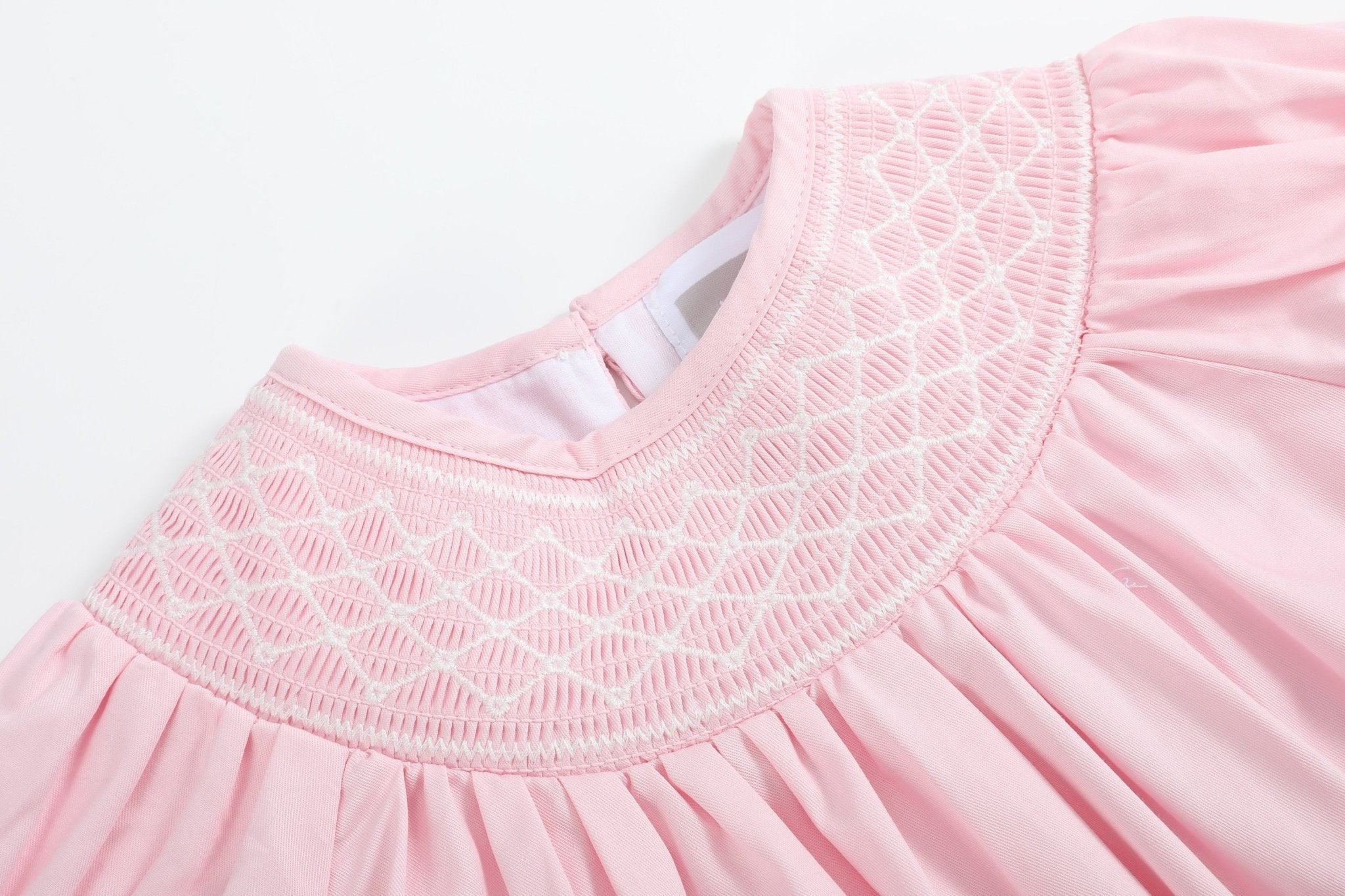 Pink & White Smocked Bubble Romper