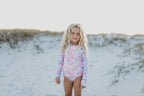 Pink Blue Abstract Long Sleeve Rash Guard Swimsuit - Blissfully Lavender BoutiqueOopsie Daisy
