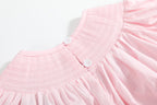 Pink Christmas Smocked Bishop Dress