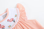Pink Flamingo Smocked Bishop Dress