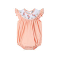 Pink Flamingo Smocked Flutter Romper