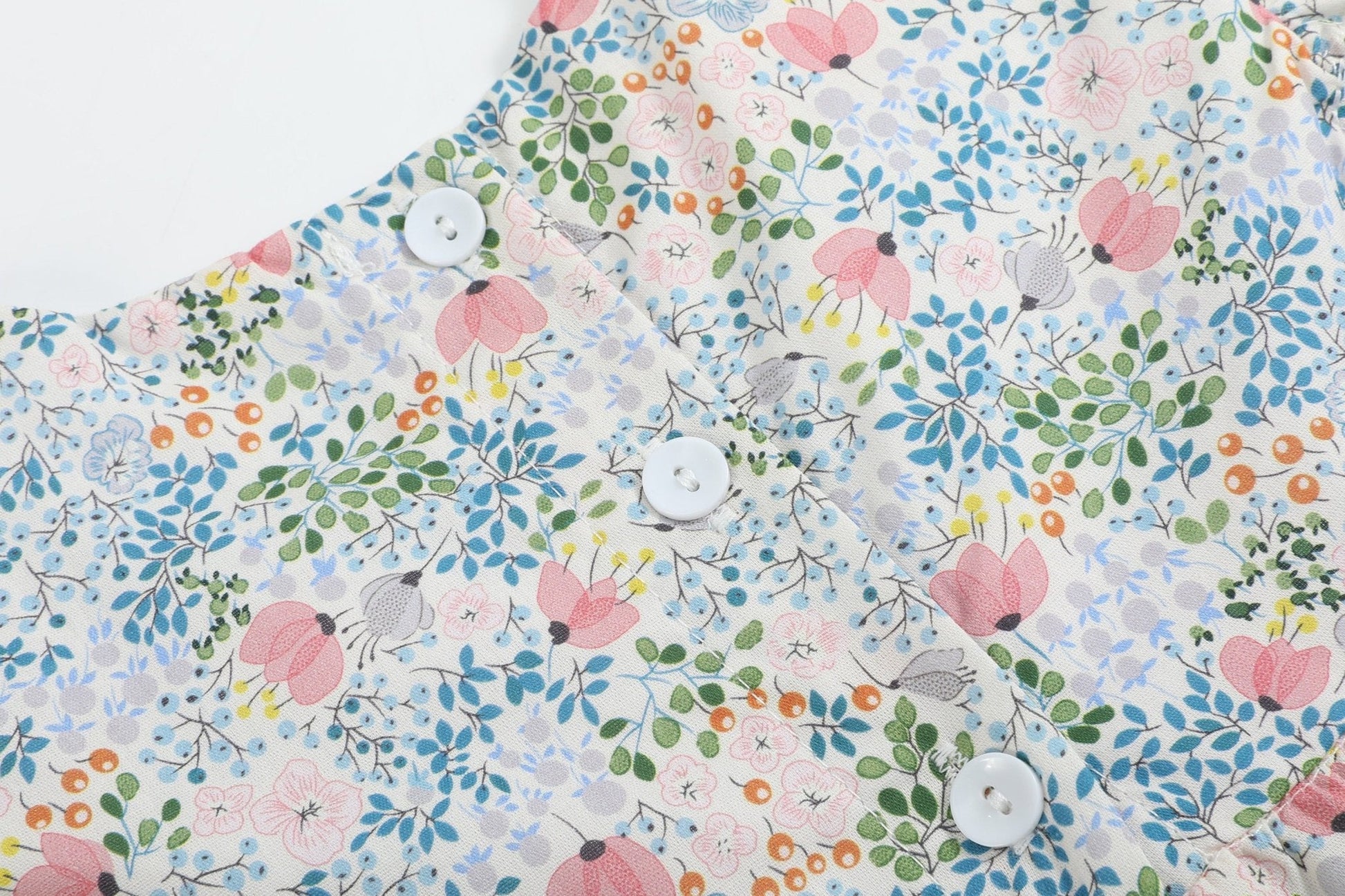 Pink Floral Print Smocked Flutter Romper