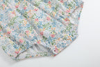 Pink Floral Print Smocked Flutter Romper
