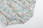 Pink Floral Print Smocked Futter Romper