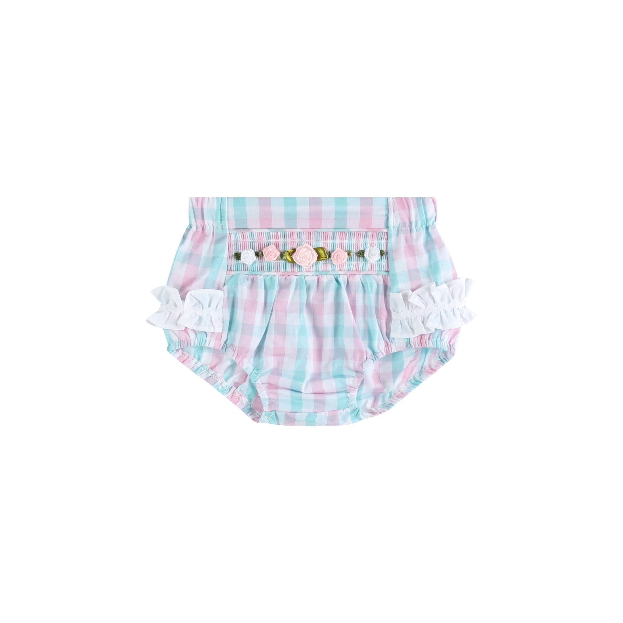Pink Flower Smocked Bloomers