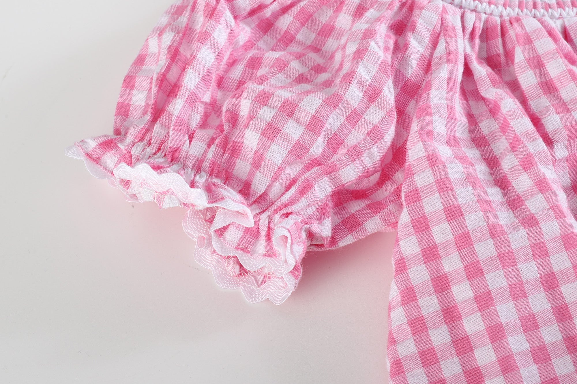 Pink Gingham Classic Smocked Bishop Dress