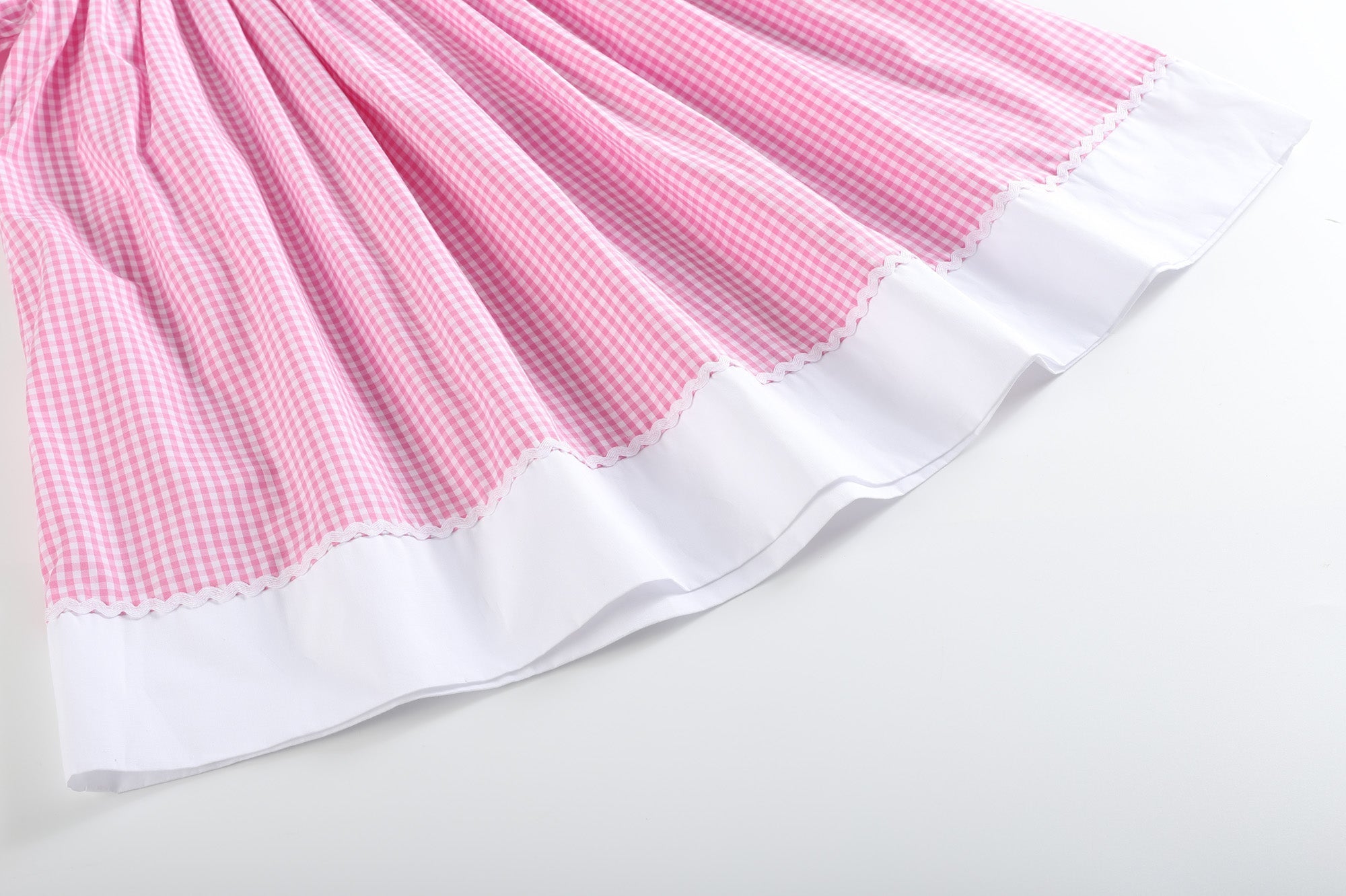 Pink Gingham Easter Bunny Smocked Bishop Dress