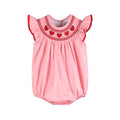Pink Hearts Smocked Romper