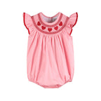 Pink Hearts Smocked Romper