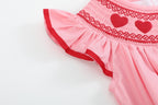 Pink Hearts Smocked Romper